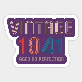 Vintage 1941 aged to perfection 80th birthday gift Sticker